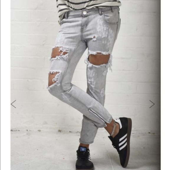 One Teaspoon Ice Grey Trashed Freebirds size 26 - Picture 1 of 11